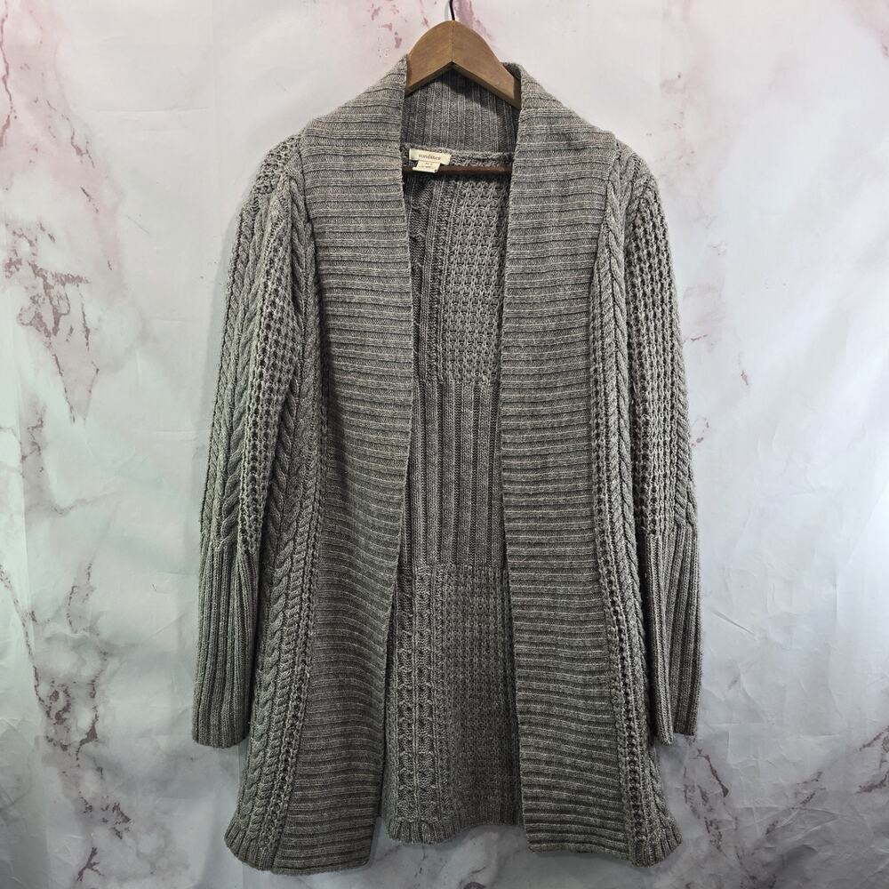 Sundance Sweater Womens Medium Brown Cardigan Open Front Foldover Boho